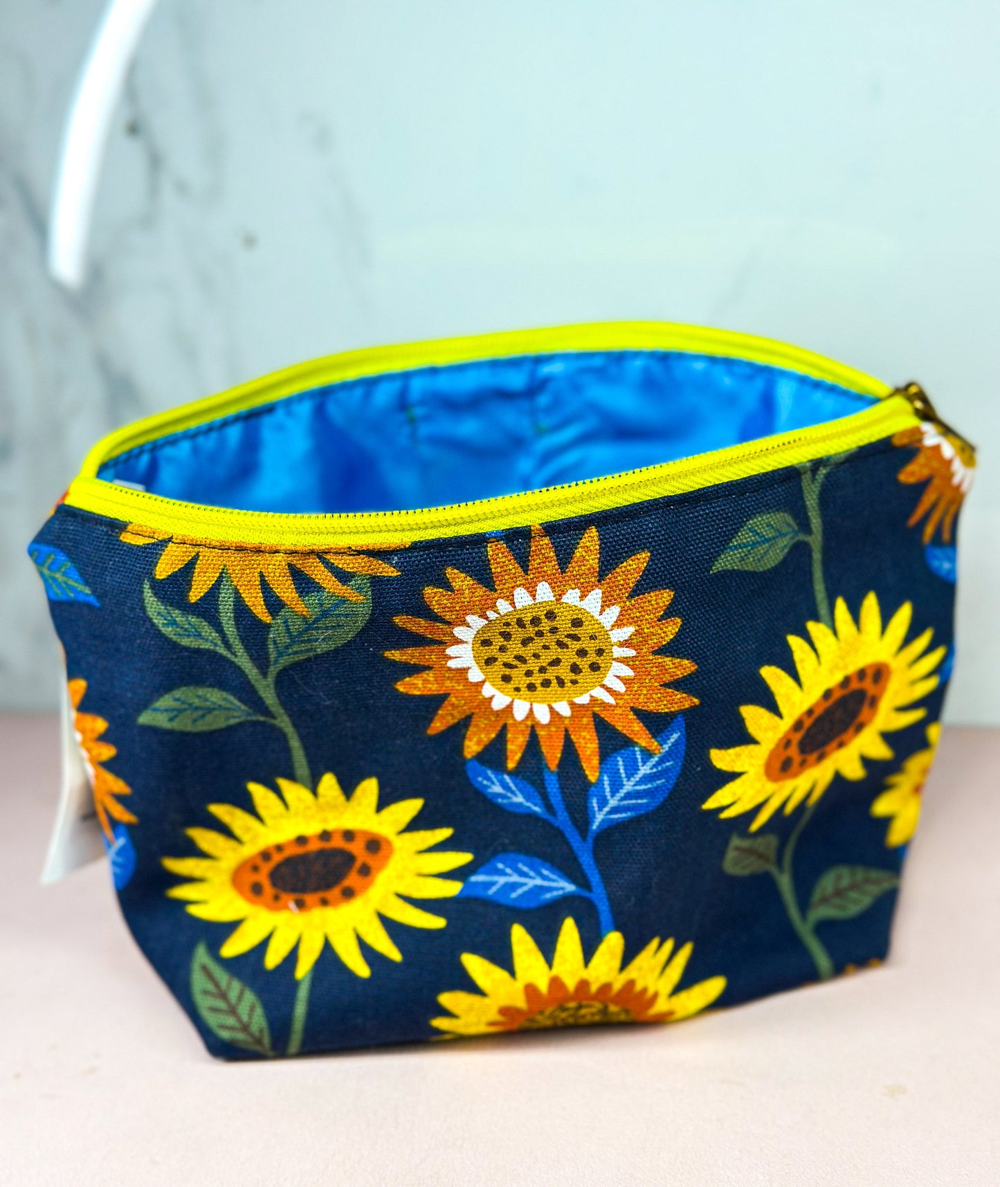 sunflower cotton cosmetic bag