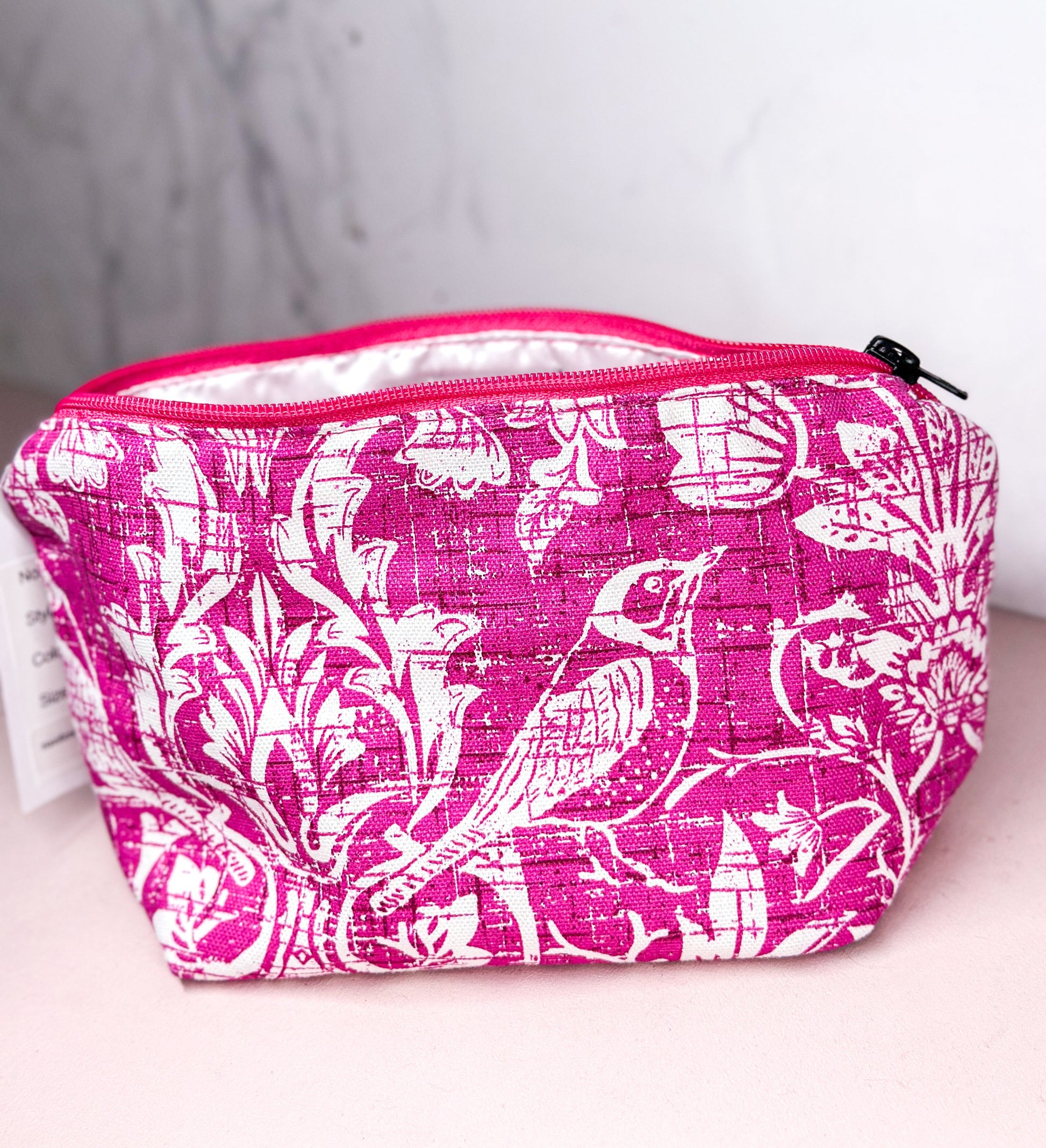 handmade cosmetic pink bag